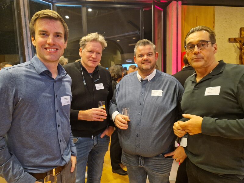 Merzenicher Unternehmertalk mit Jonas Bonus, Frank Vaaßen, Patrick Pütz und Lars Niklas (von links).
