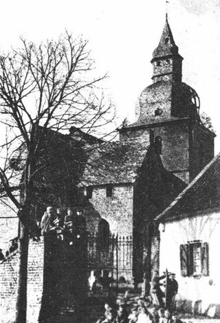 Kirche an der Bergstraße. Foto von 1920