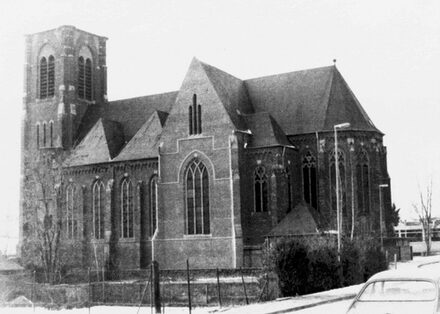 St. Laurentius ohne Kirchturm. Foto von 1975